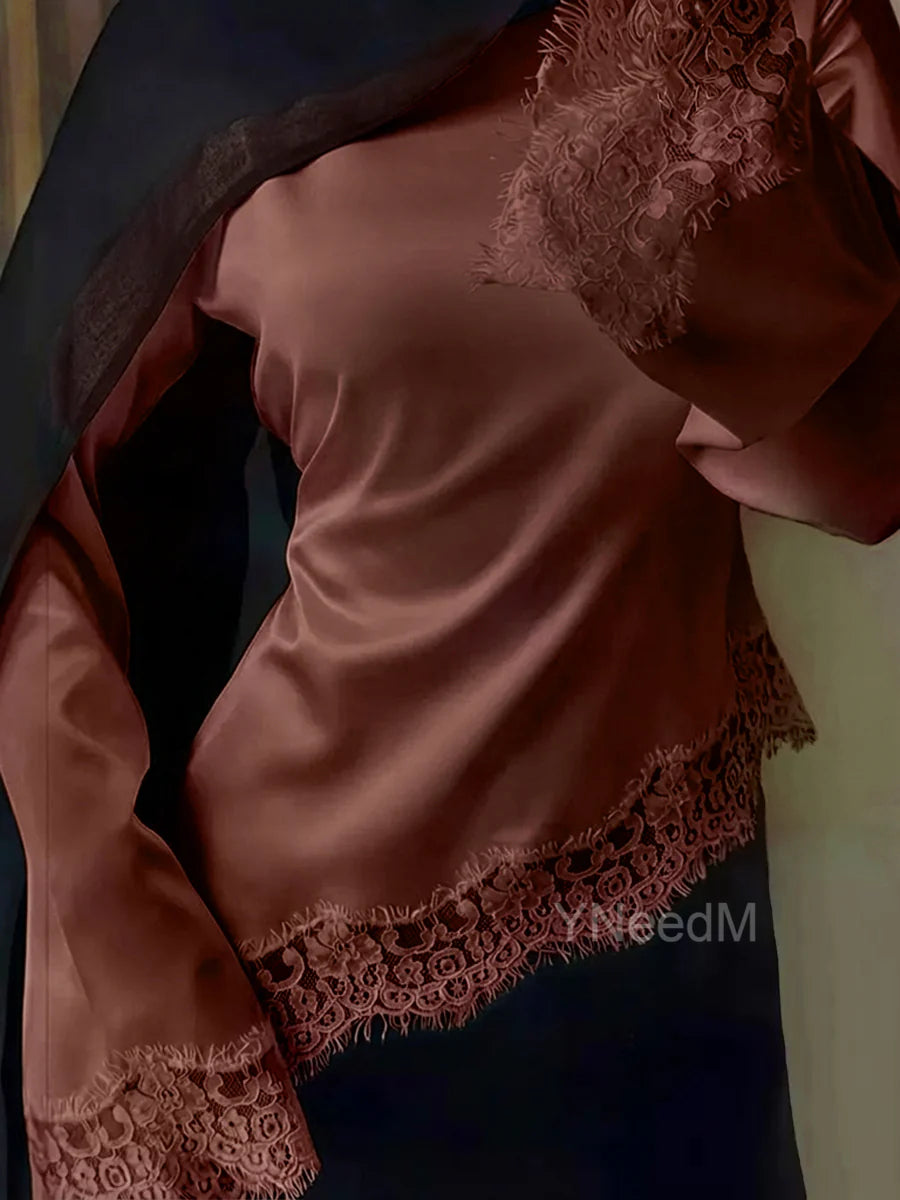 Satin Lace Blouse