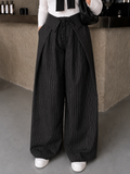 Foldover Pinstripe Pants